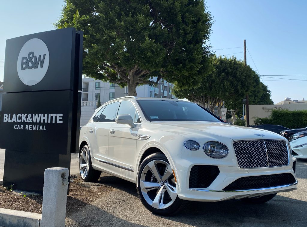 Bentley Bentayga SUV at B&W Car rental Los Angeles and San Francisco